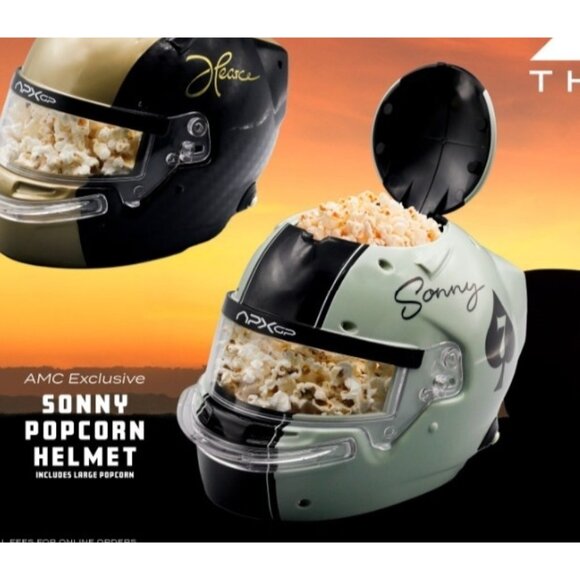 AMC F1 The Movie Sonny Popcorn Bucket Brad Pitt Helmet In Hand NEW - Picture 2 of 3